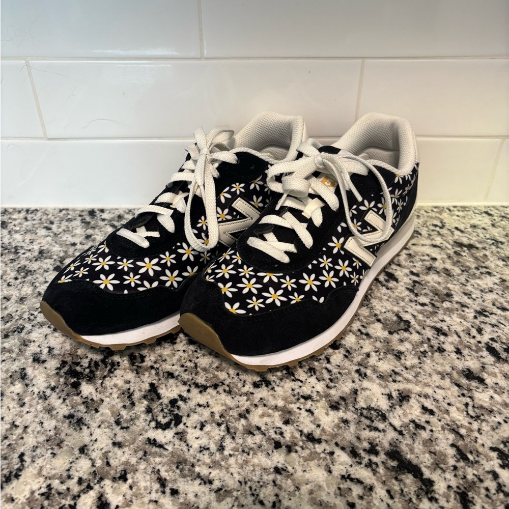 New Balance Women's Black Floral Sneakers